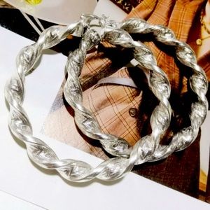 Swirl Hoop Earrings | Silver | Small